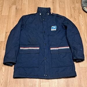 Vintage USPS Letter Carrier Navy Blue Parka Jacket Size M